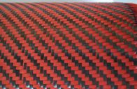 Tissu rouge de fibre d'Aramid d'armure de sergé des matériaux composites 2X2 de fibre de carbone de Dupont